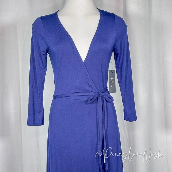 NWT Lulu's Garden District Navy Blue Wrap Maxi Dress Size Small - Picture 7 of 13